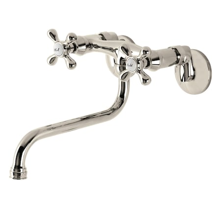 Kingston Brass KS215PN Kingston Two Handle Wall Mount Bathroom Faucet, Polished Nickel KS215PN